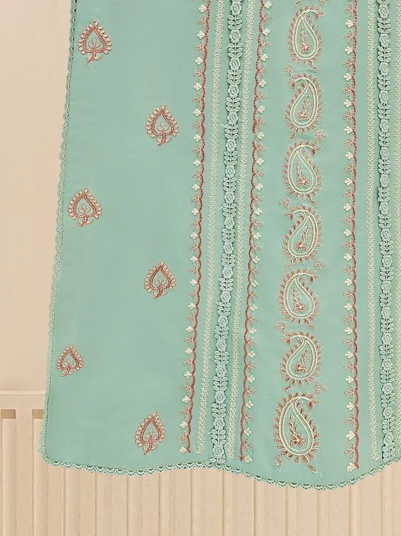 Agha Noor 2 piece - Embroidered Lawn Suit - Ferozi