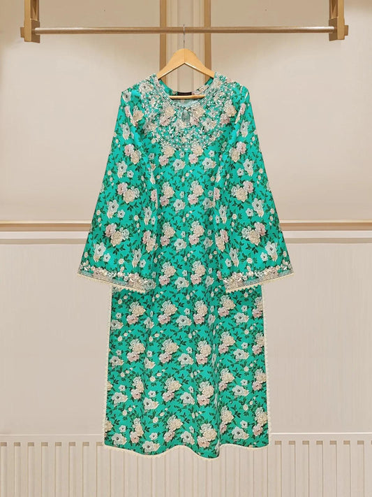 Agha Noor 3 piece - Summer Cotton Printed Embroidered Suit