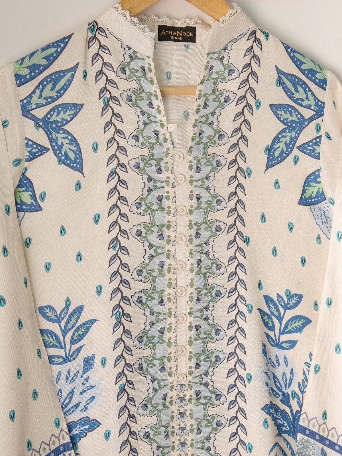 Aghanoor 2 piece - Printed Marina Suit - (Size- L) India Pakistan Bangladesh Shalwar Kameez