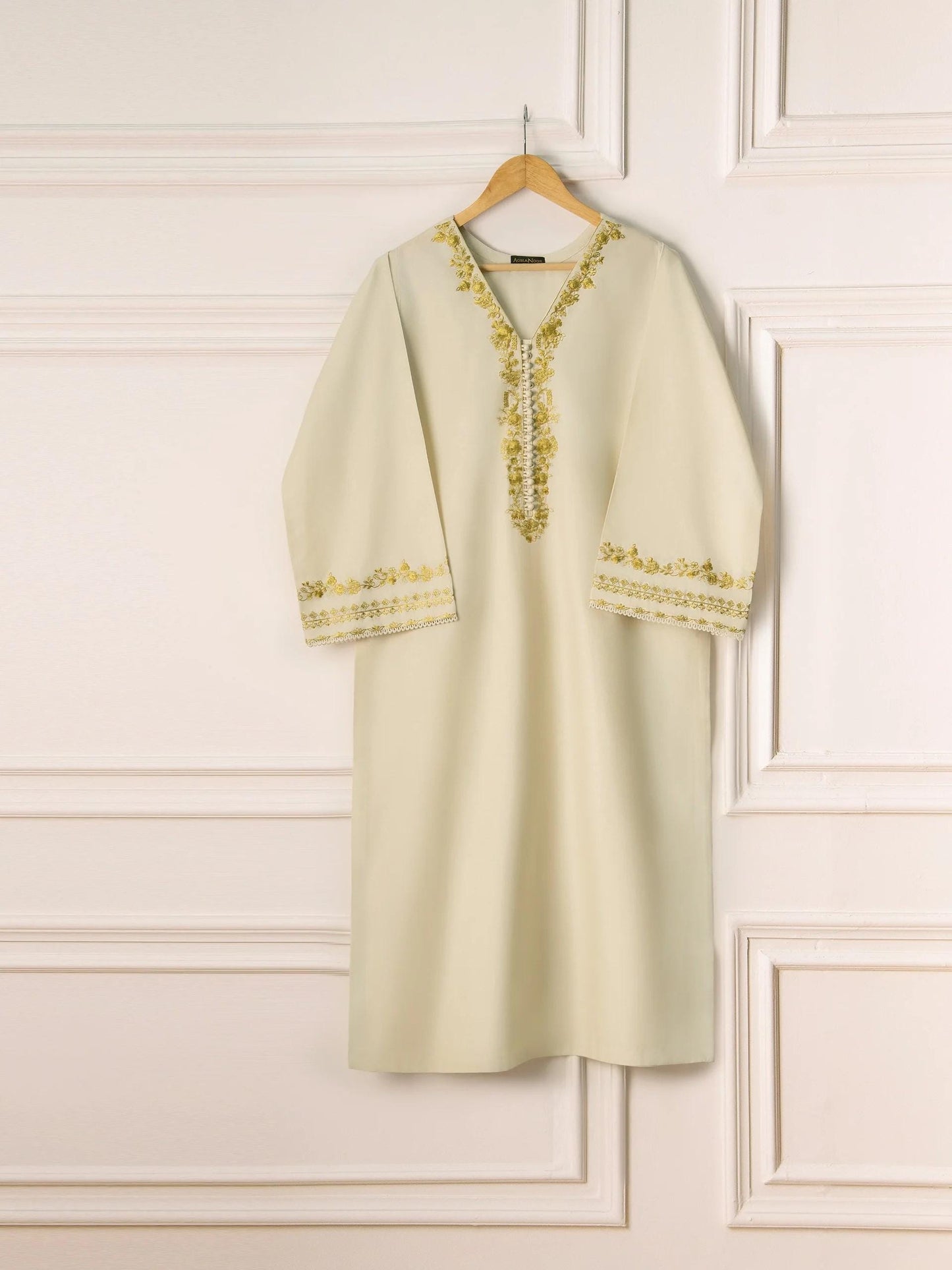 Aghanoor 3 piece - Cotton Embroidered Suit - (Size-M ) - Chest Size 42"