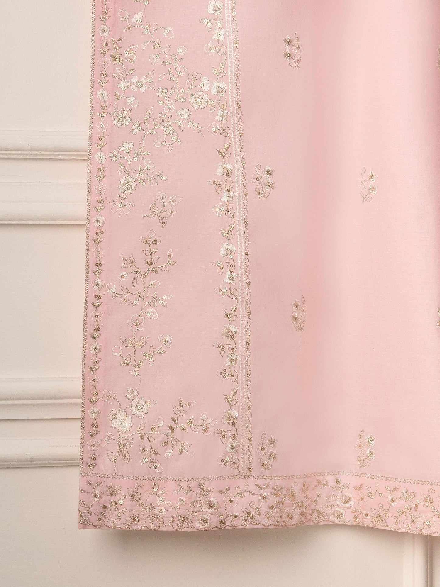 Agha Noor  - 2 Piece Embroidered Cambric Suit - Size L - Chiffon Dupatta