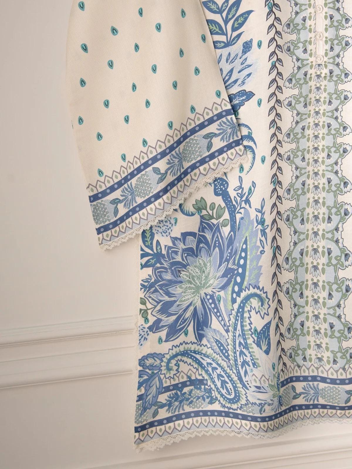 Aghanoor 2 piece - Printed Marina Suit - (Size- L) India Pakistan Bangladesh Shalwar Kameez