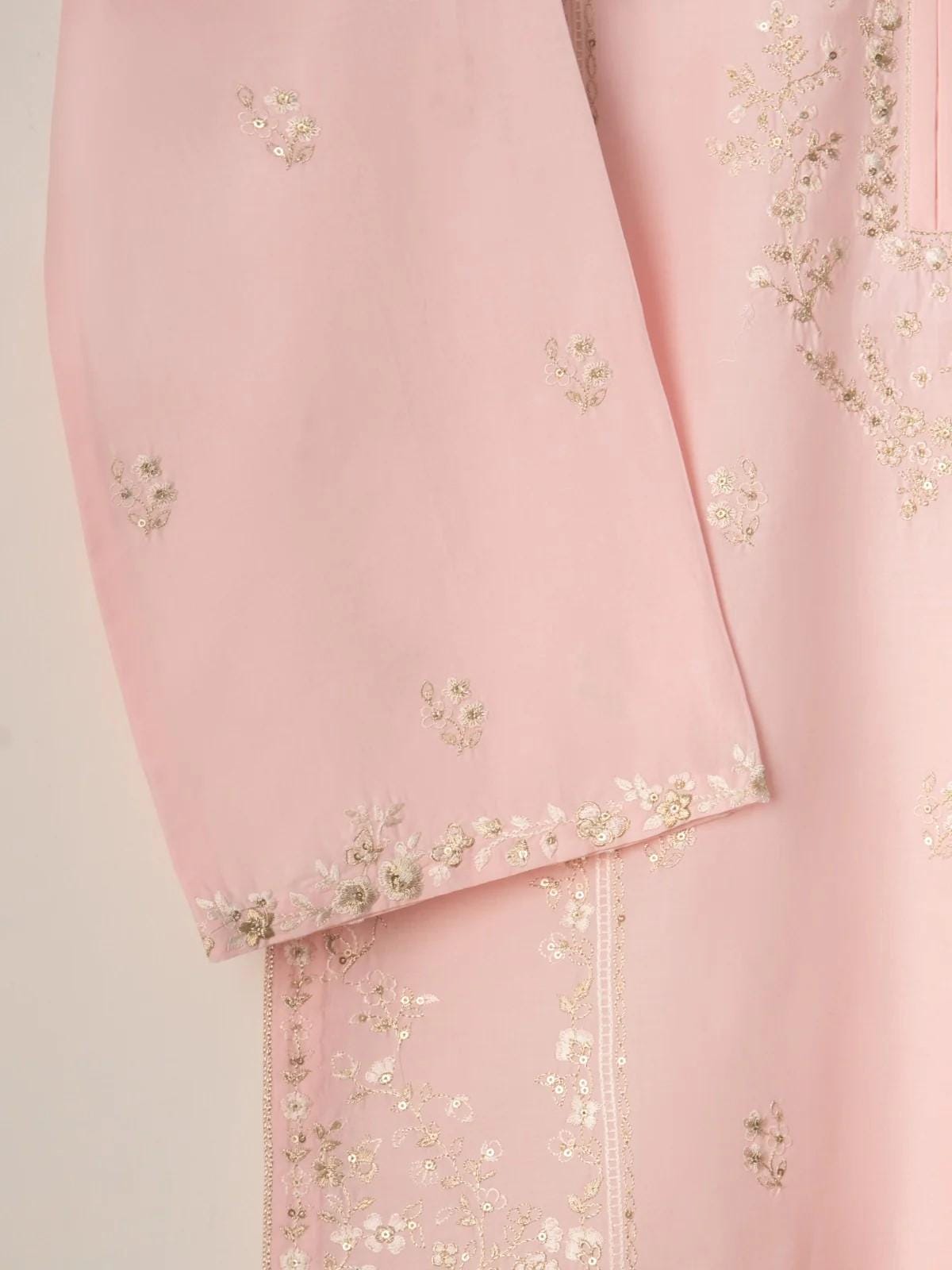 Agha Noor  - 2 Piece Embroidered Cambric Suit - Size L - Chiffon Dupatta