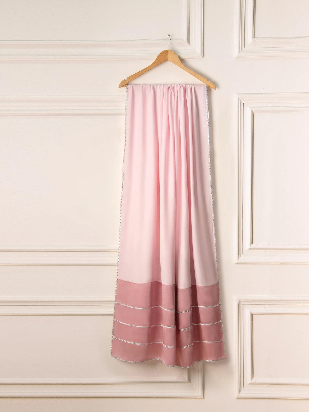 Aghanoor 3 Piece Pure Cotton Net Embroidered Suit - Grey and Pink