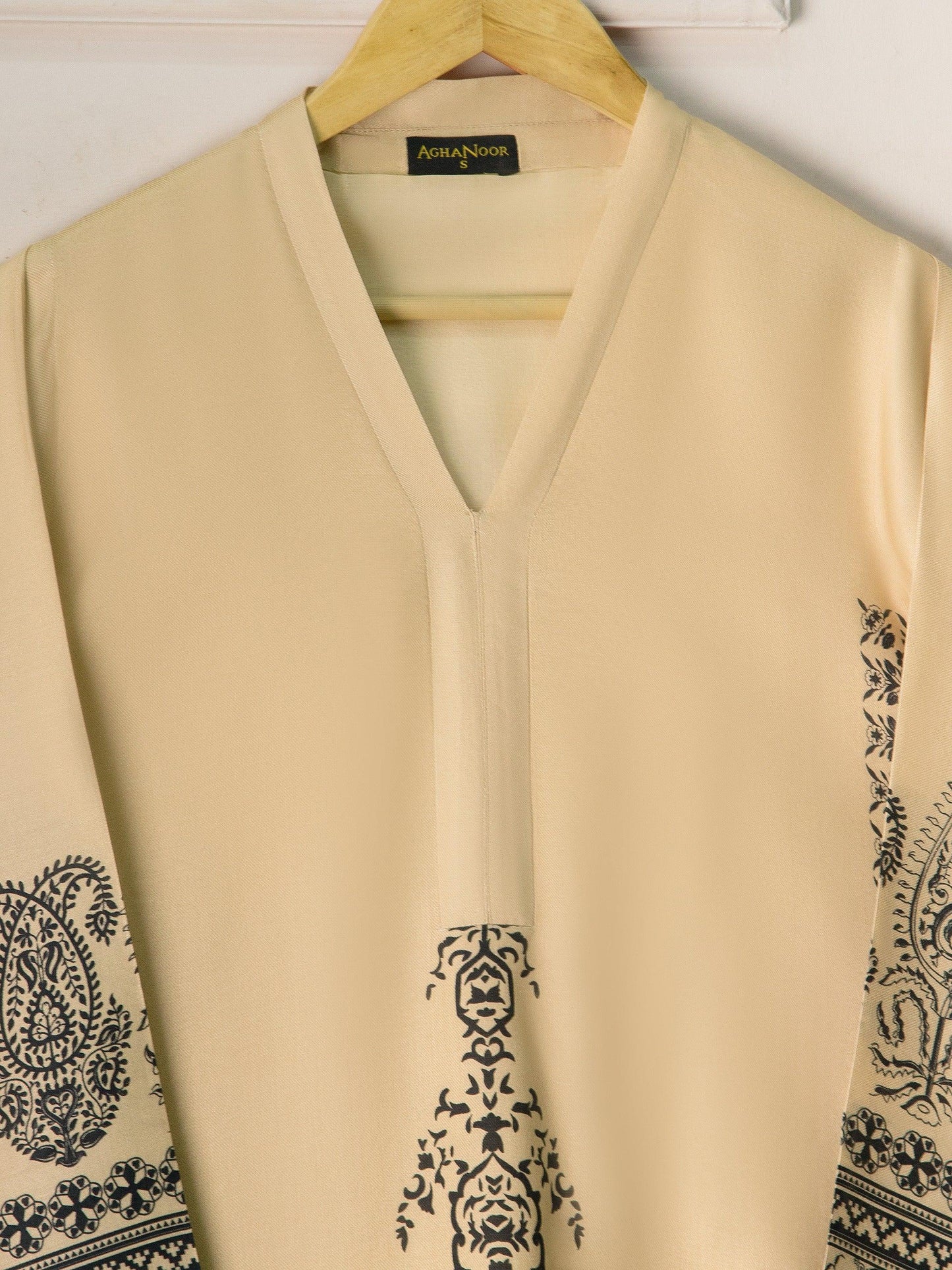 Digital Printed Marina Shalwar Kameez Dupatta - Beige 3 - Piece Suit Agha Noor