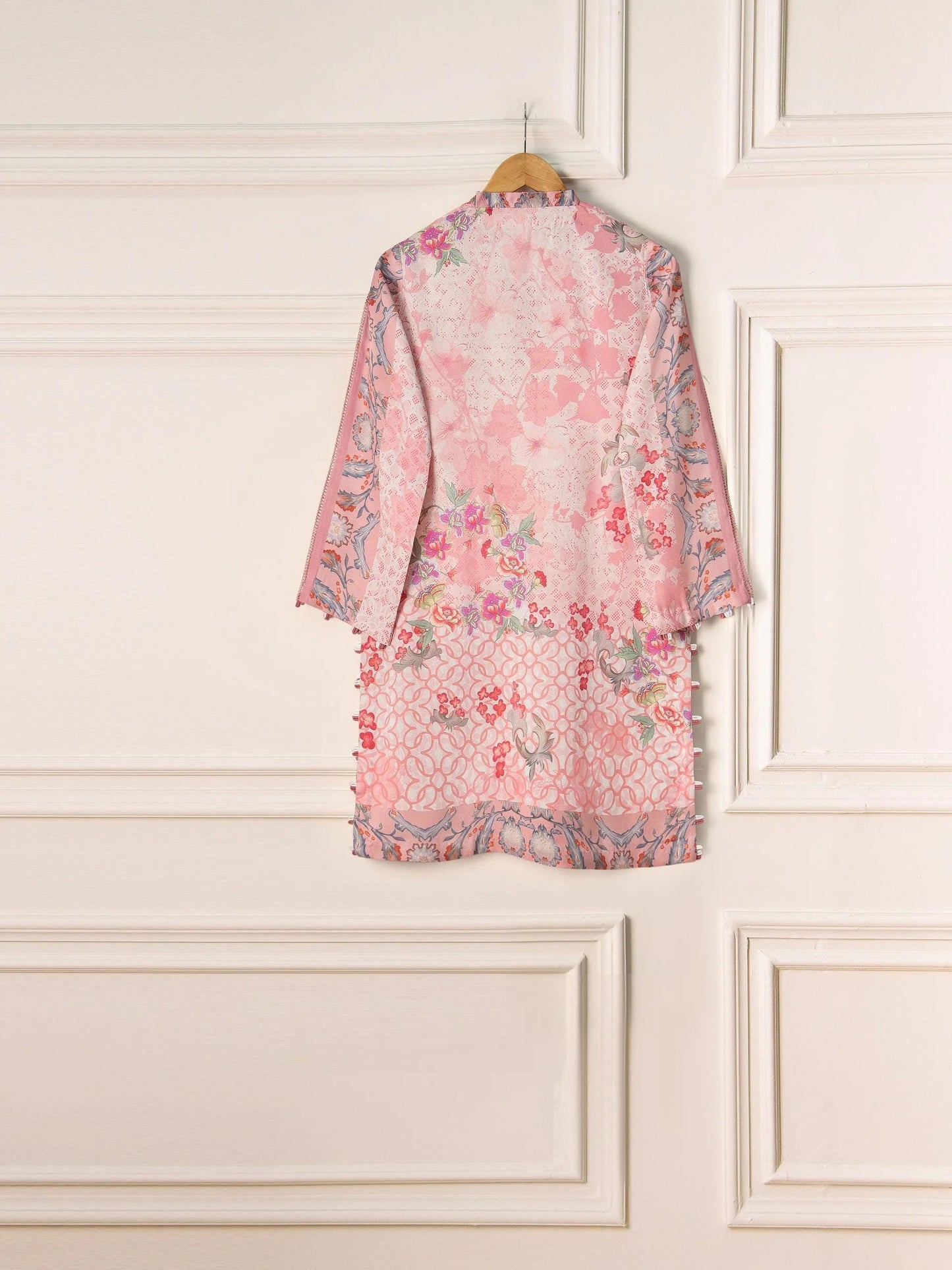 Aghanoor Digital Printed Marina Shirt (Size - L) Pink