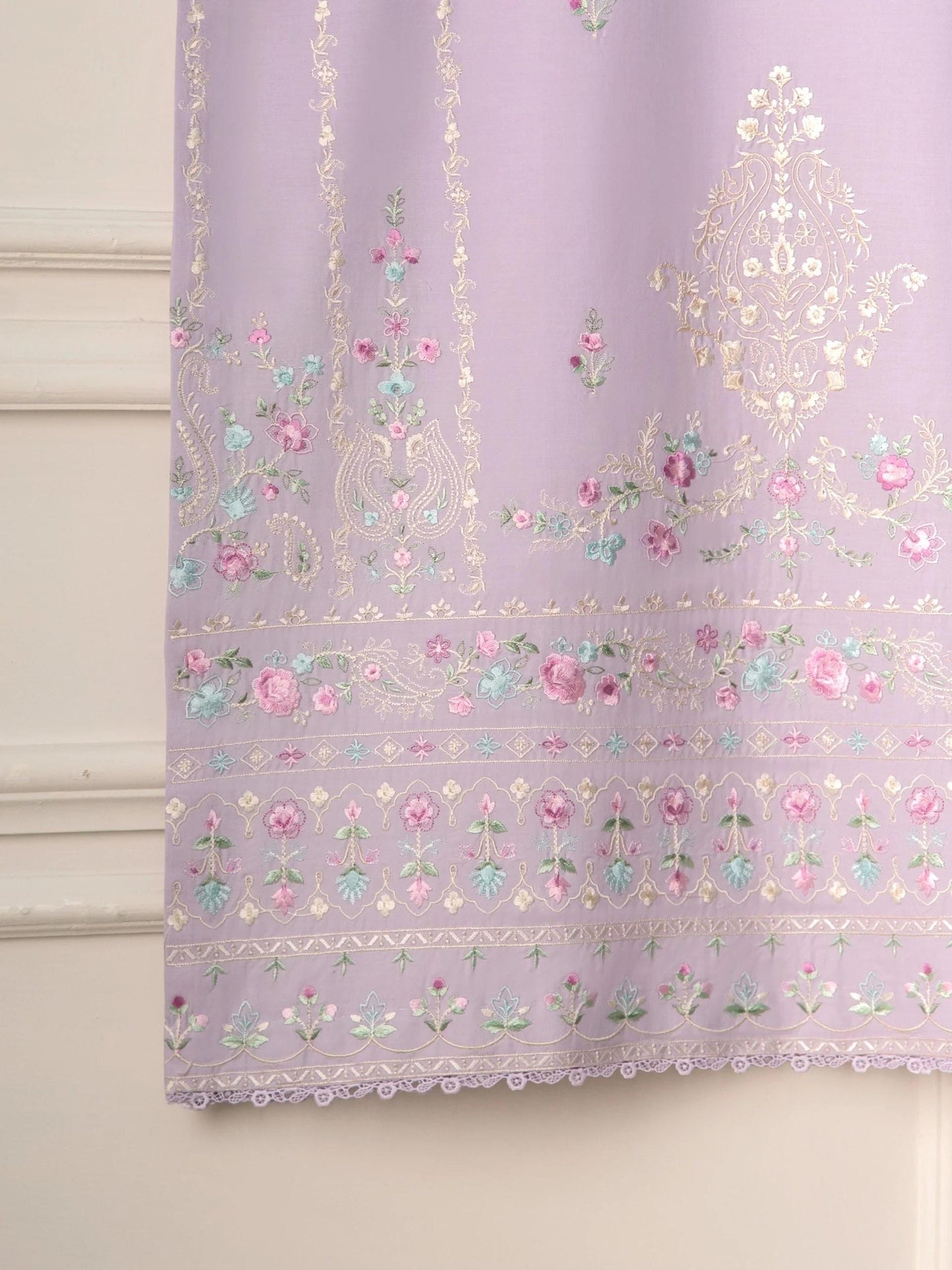 Agha Noor 2 piece - Embroidered Cotton Suit - Lilac