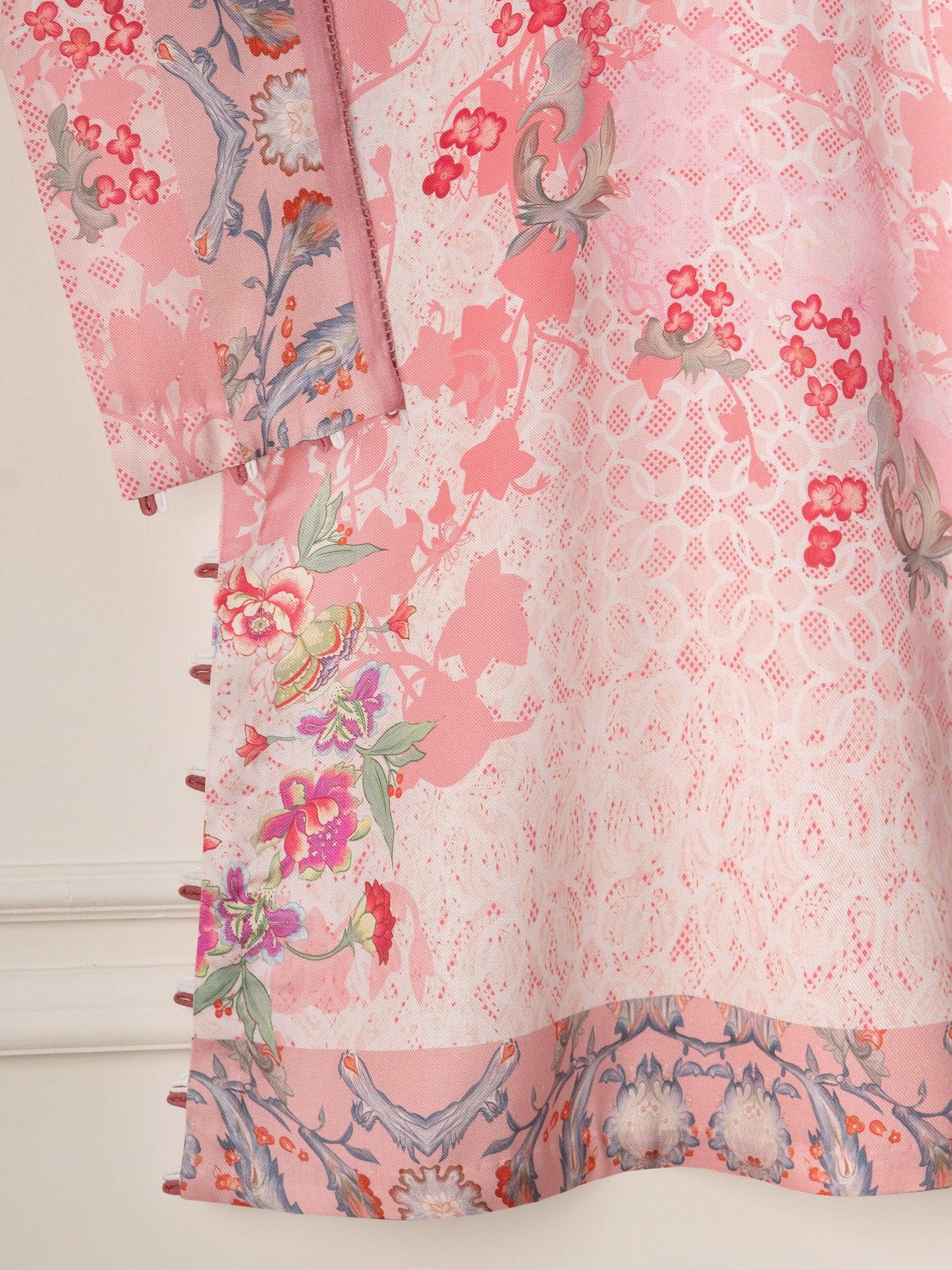 Aghanoor Digital Printed Marina Shirt (Size - L) Pink