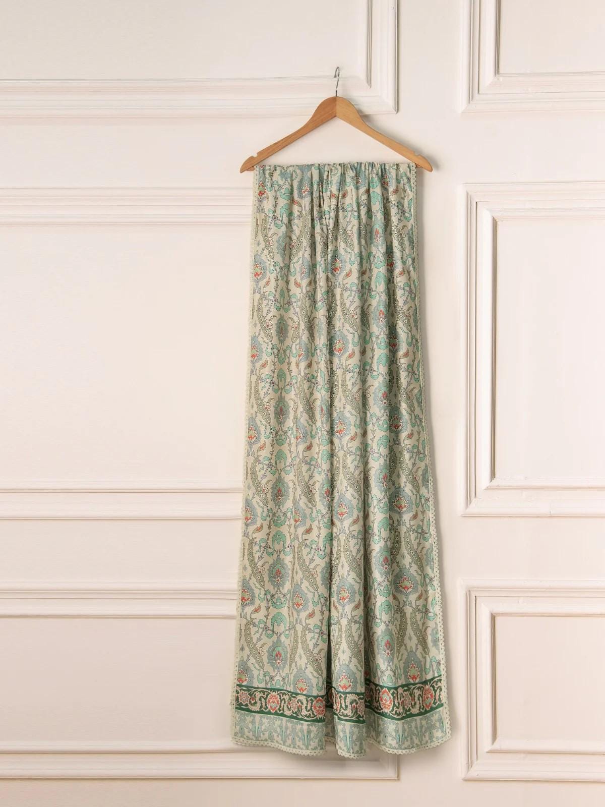 Agha Noor Cotton Net Embroidered Suit - Pista Green