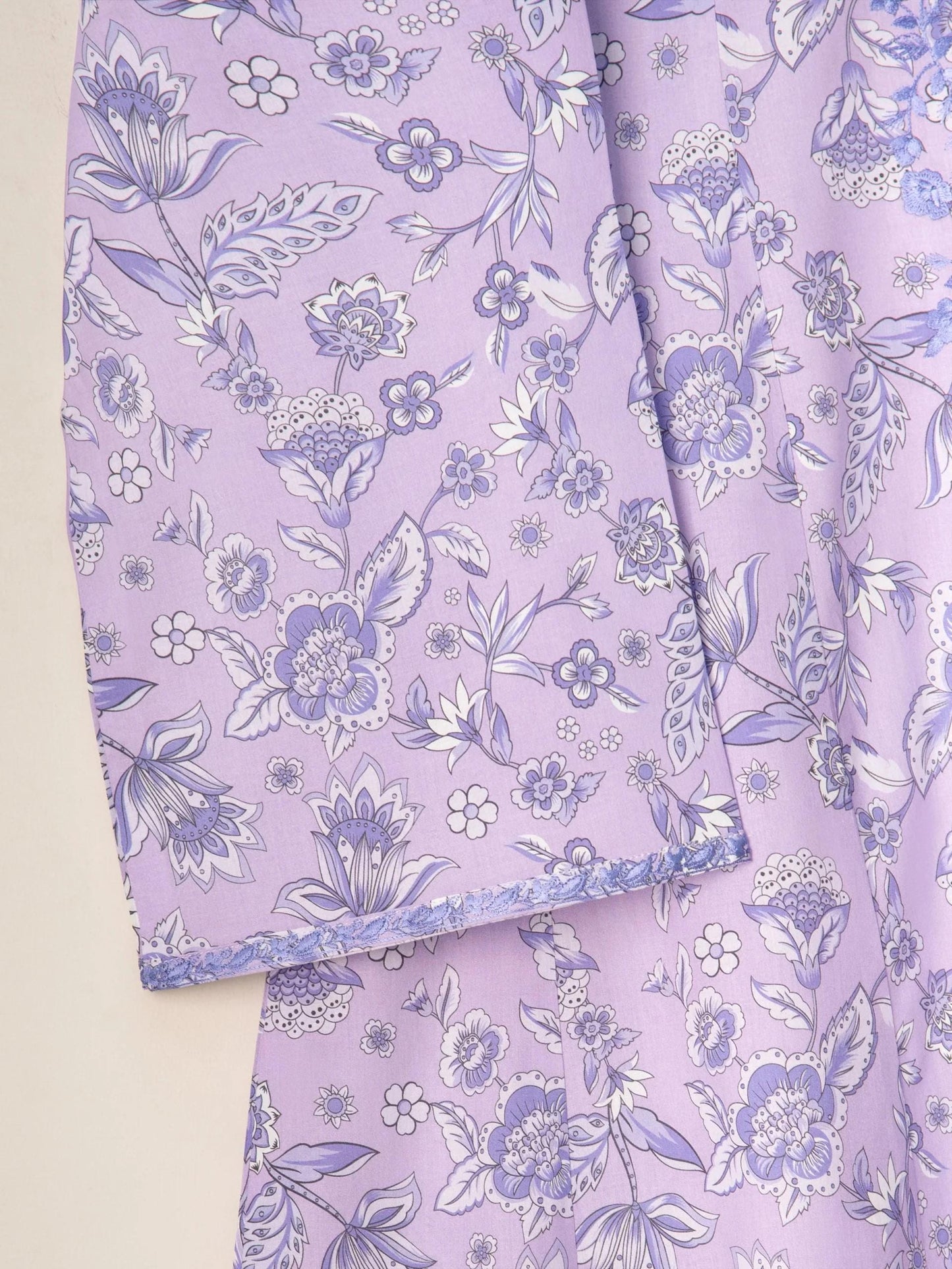 Aghanoor 2 piece - (Size- Large, Medium)  Printed Embroidered Cambric Suit - Lilac