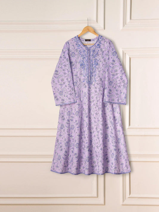 Aghanoor 2 piece - (Size- Large, Medium)  Printed Embroidered Cambric Suit - Lilac