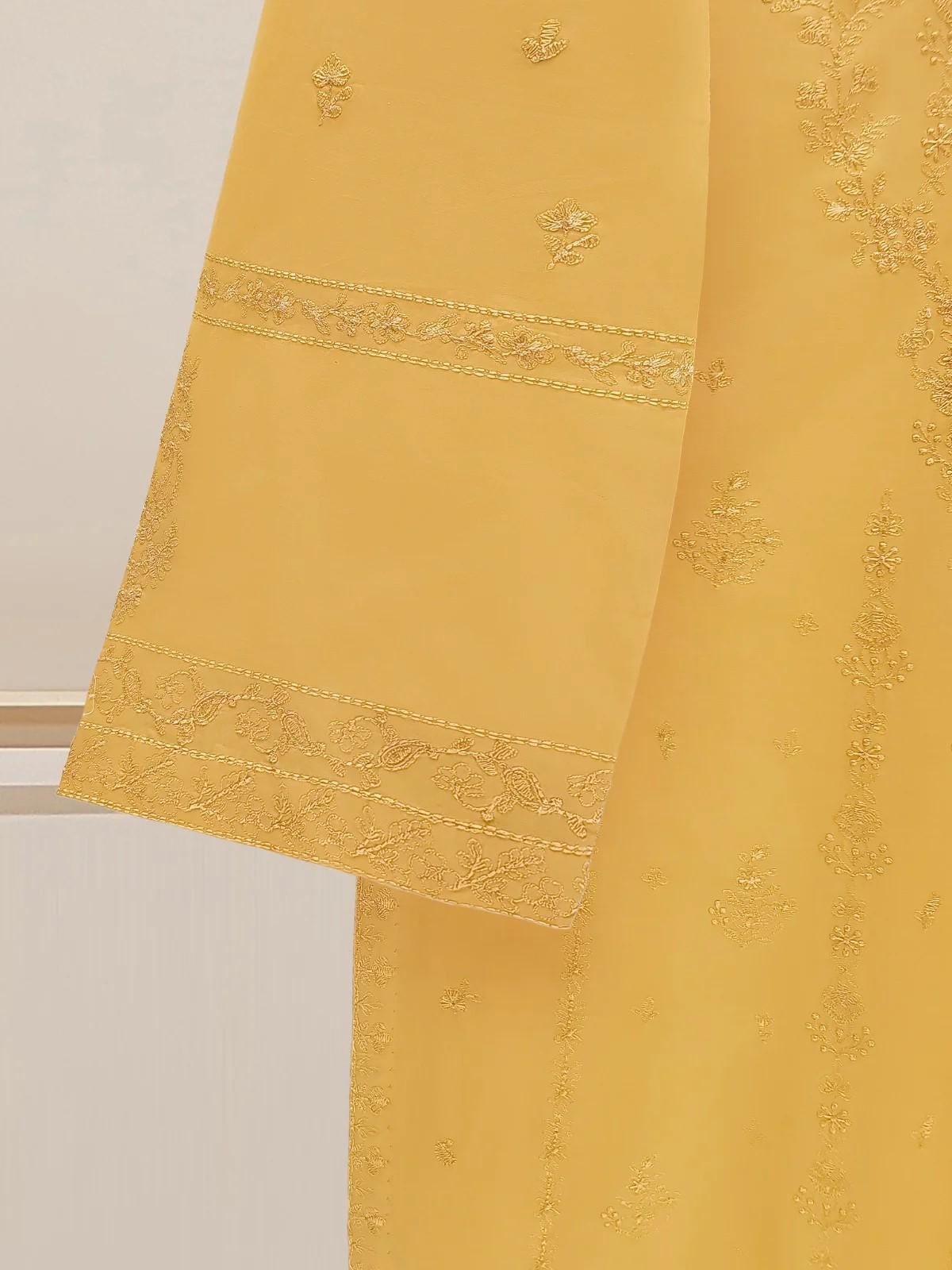 Aghanoor 3 piece - (Size-Medium) Embroidered Suit -Mustard - India Pakistan Bangladesh