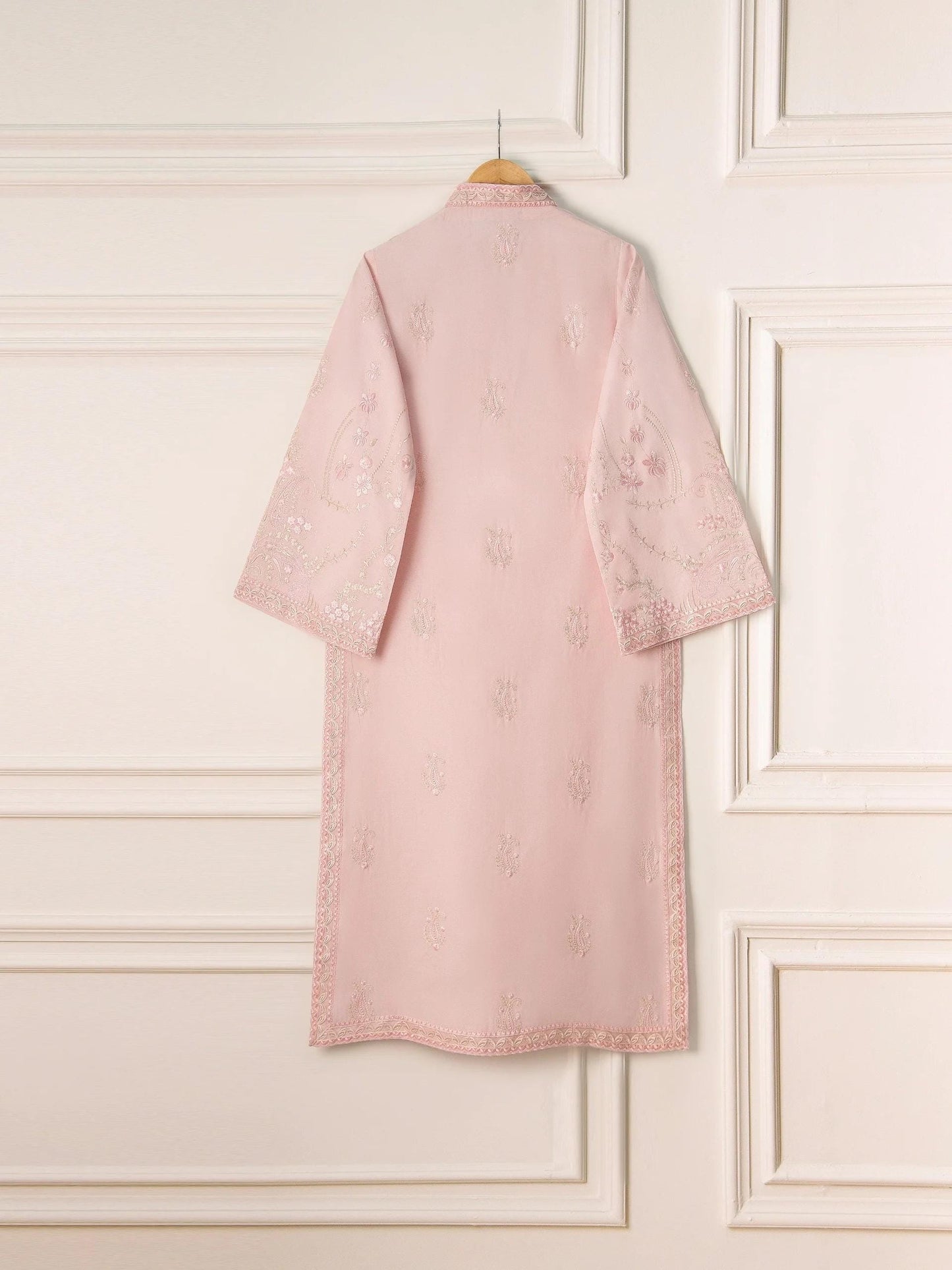 Agha Noor 2 piece - (Size-Large)  Embroidered Cambric Suit - Pink