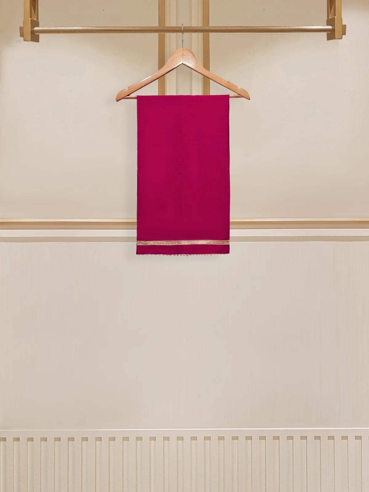 Agha Noor 3 Piece - Embroidered Cotton Net Suit: Hot Pink Raw Silk Pants, Organza Dupatta