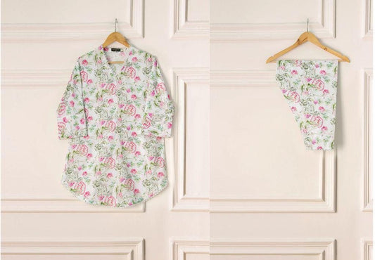 Aghanoor 2 piece - Digital Printed Cambric Frock (Large)