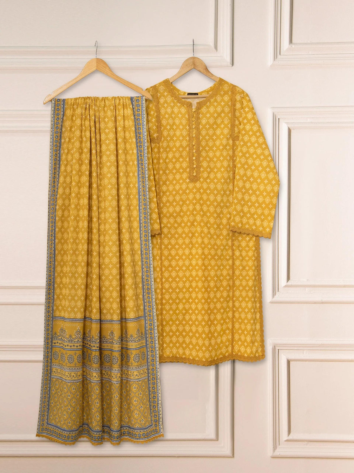 Agha Noor Printed Cambric Suit - Shirt & Dupatta