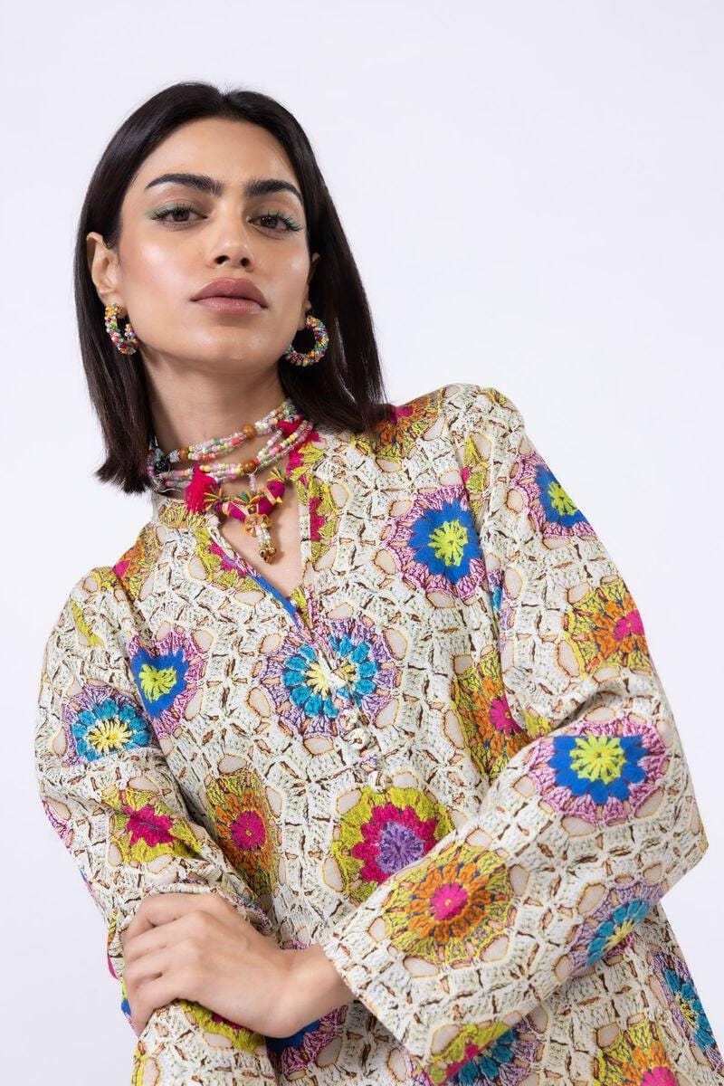 Crochet like - Cotton Kurta - Size 12 & 14