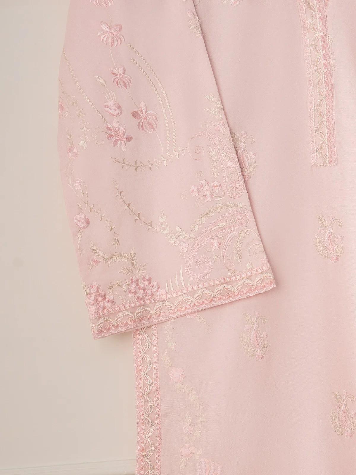 Agha Noor 2 piece - (Size-Large)  Embroidered Cambric Suit - Pink