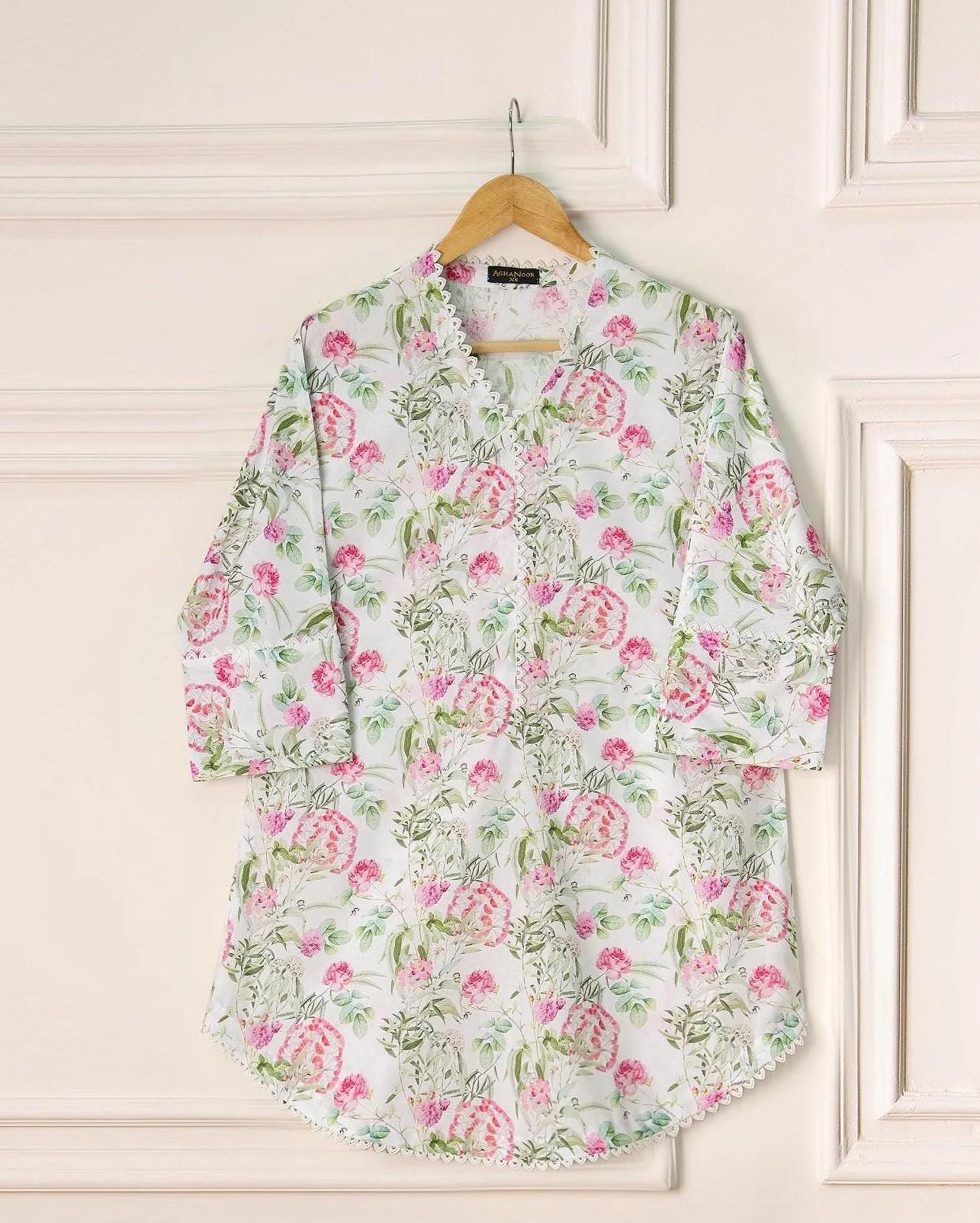 Aghanoor 2 piece - Digital Printed Cambric Frock (Large)
