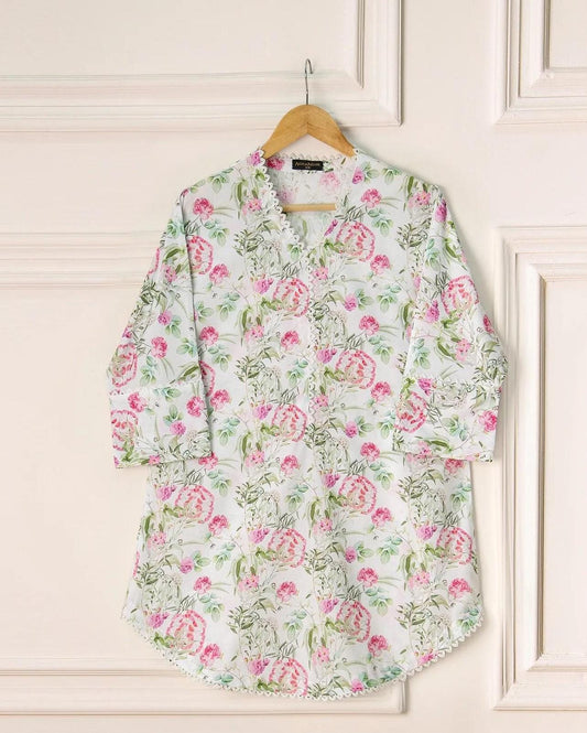 Aghanoor 2 piece - Digital Printed Cambric Frock (Large)
