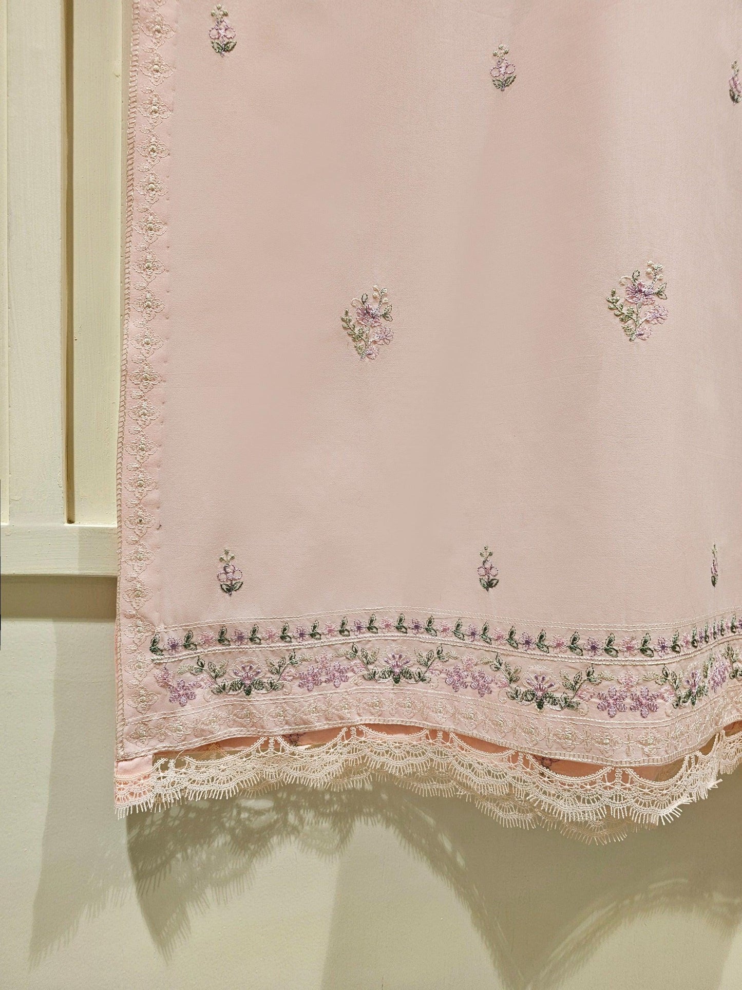 Aghanoor - Embroidered Jacquard Shirt (Size - Medium, Large)
