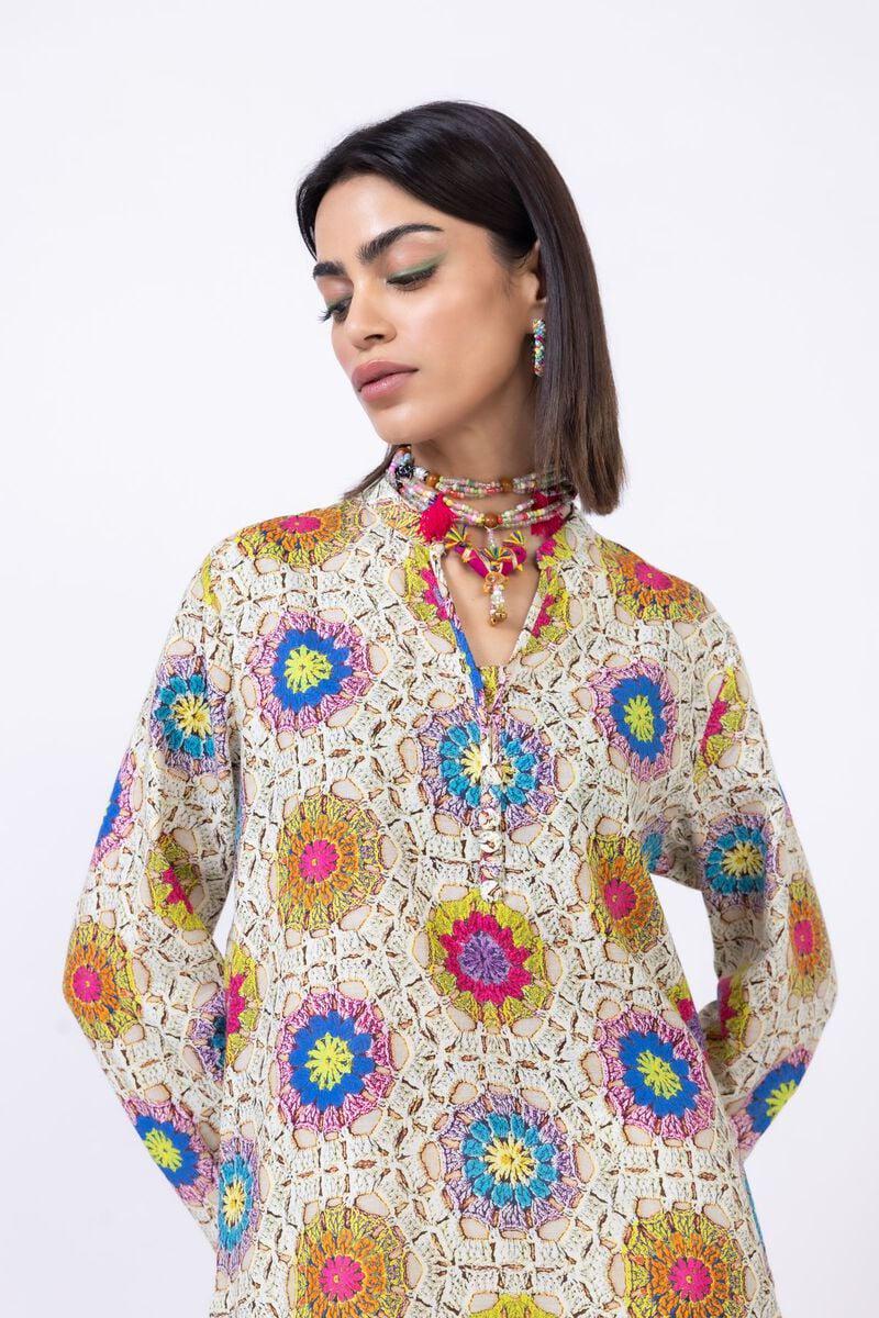 Crochet like - Cotton Kurta - Size 12 & 14