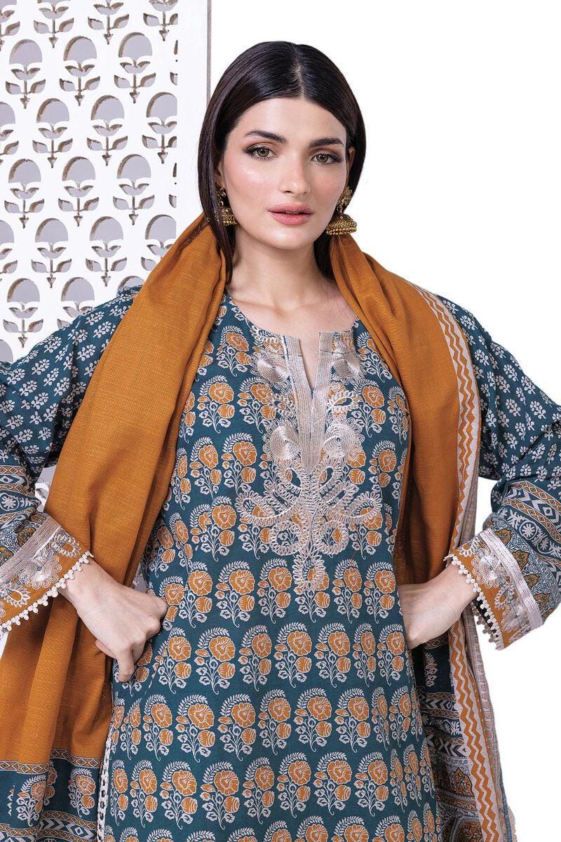 Embroidered Khadi Cotton 3 - Piece Suit