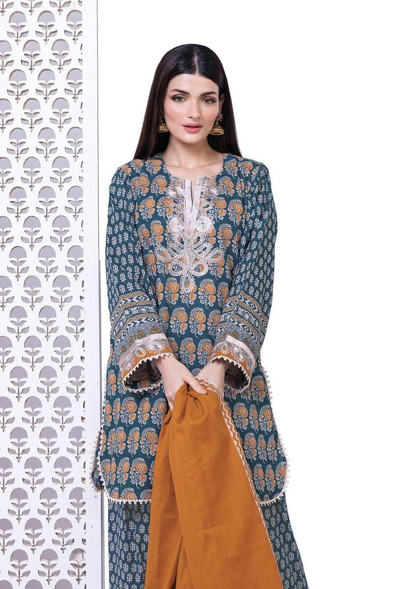 Embroidered Khadi Cotton 3 - Piece Suit