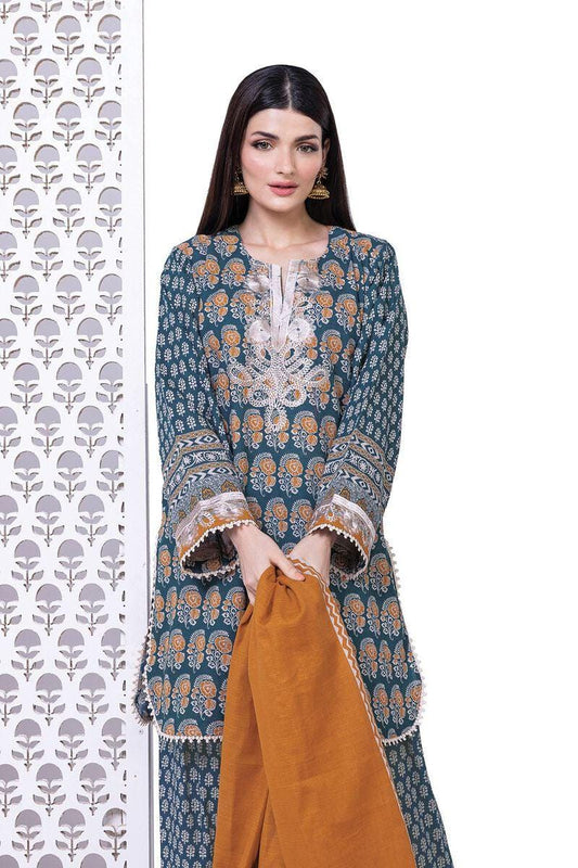 Embroidered Khadi Cotton 3 - Piece Suit