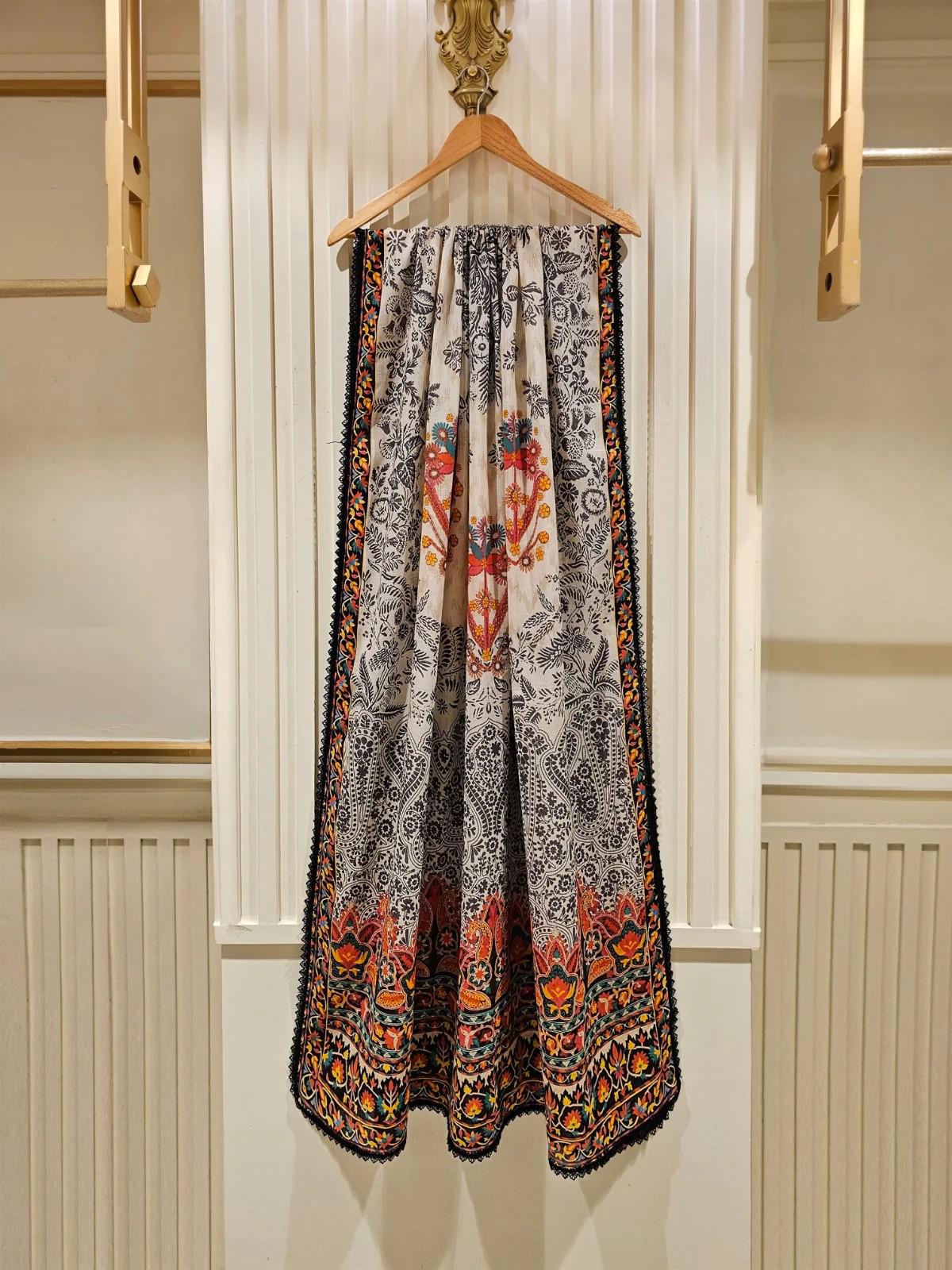 Aghanoor 3 Piece Embroidered Lawn Suit Size (Large, Medium) - Black