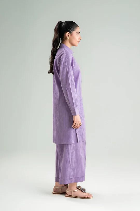 Maria.B - 2 Pc  Seersucker Suit - Lavender/ Purple