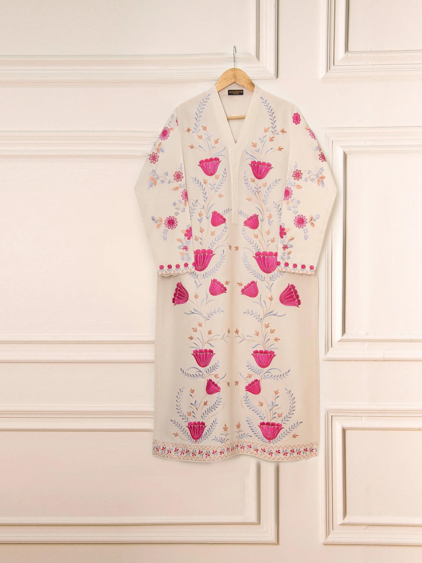 Agha Noor 3 piece - Embroidered Lawn Suit - Off White