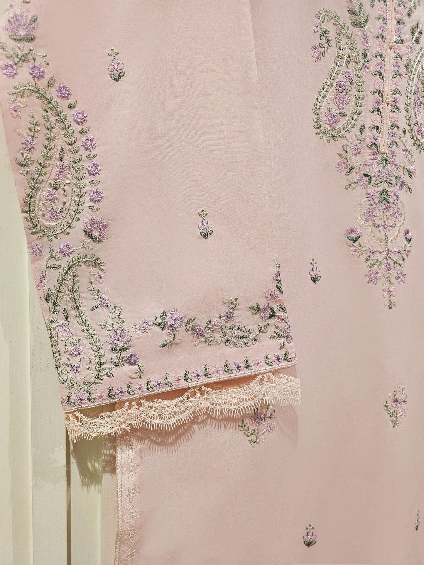 Aghanoor - Embroidered Jacquard Shirt (Size - Medium, Large)