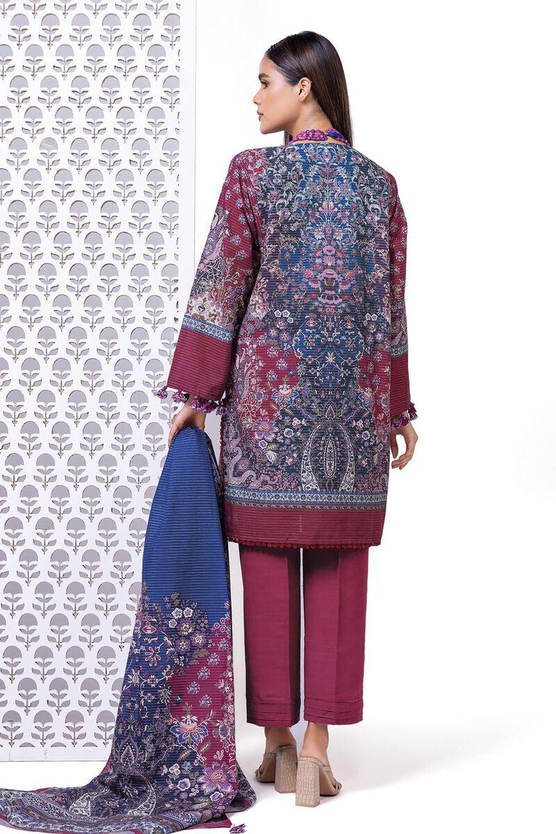 3 Piece Printed Light Khaddar Suit - Size 12, 16