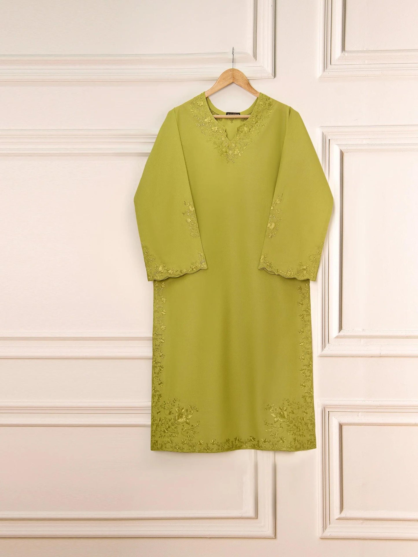 Aghanoor 3 Piece Pure Embroidered Lawn Suit - chiffon dupatta