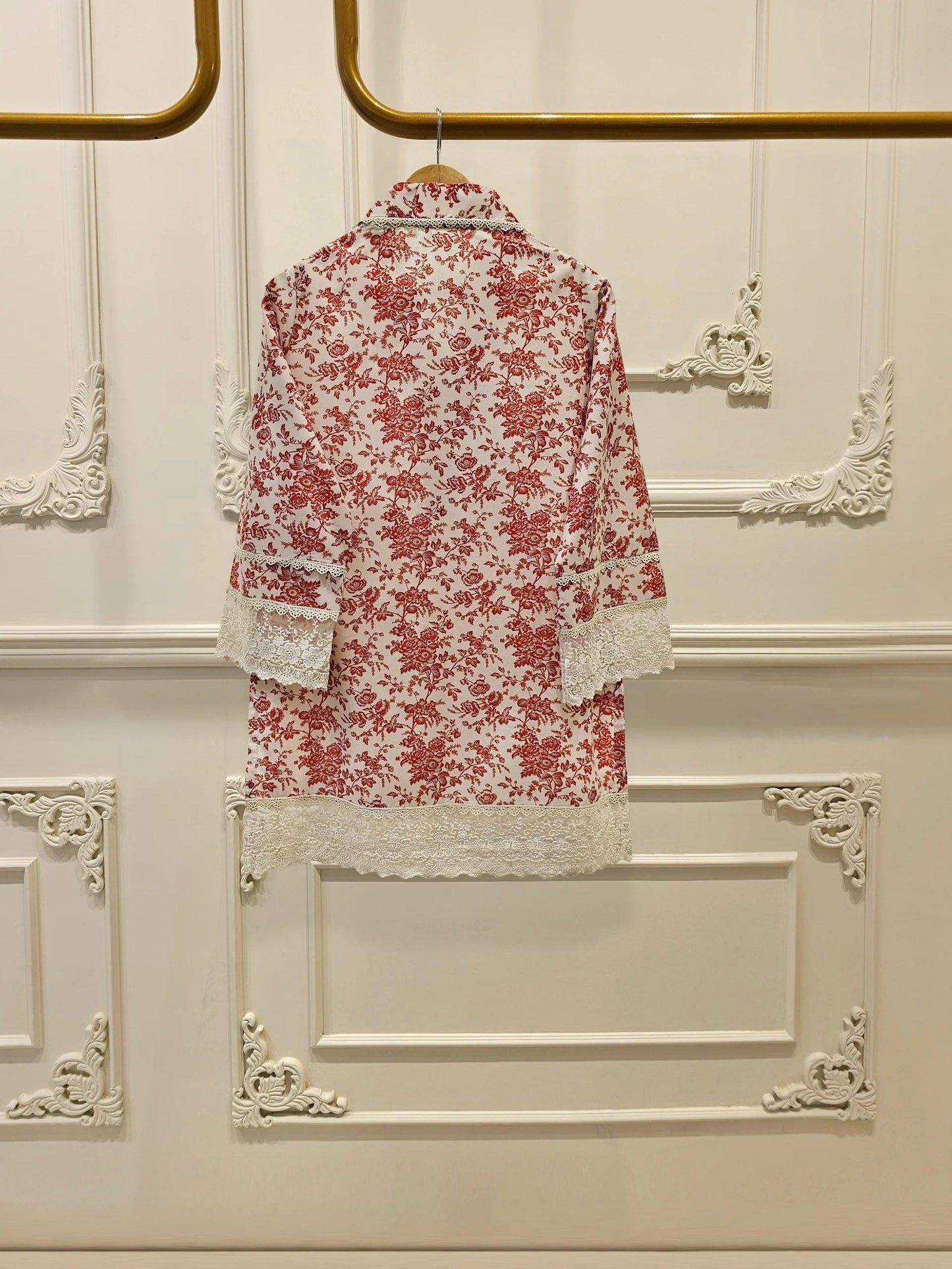 Aghanoor 2 piece - Digital Printed Embroidered Lawn Suit - Red - India Pakistan Bangladesh Shalwar Kameez