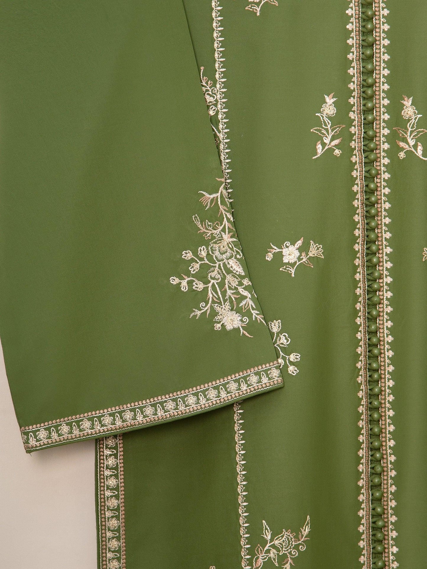 Agha noor 2 piece - Pure Embroidered Lawn Suit - Green