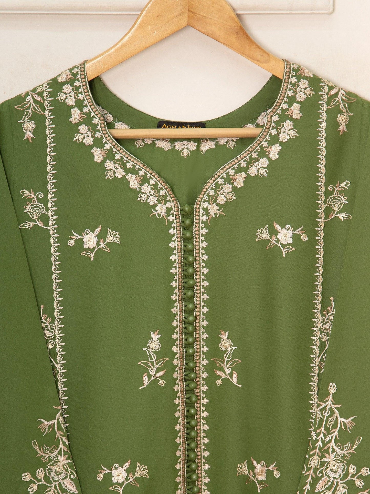 Agha noor 2 piece - Pure Embroidered Lawn Suit - Green