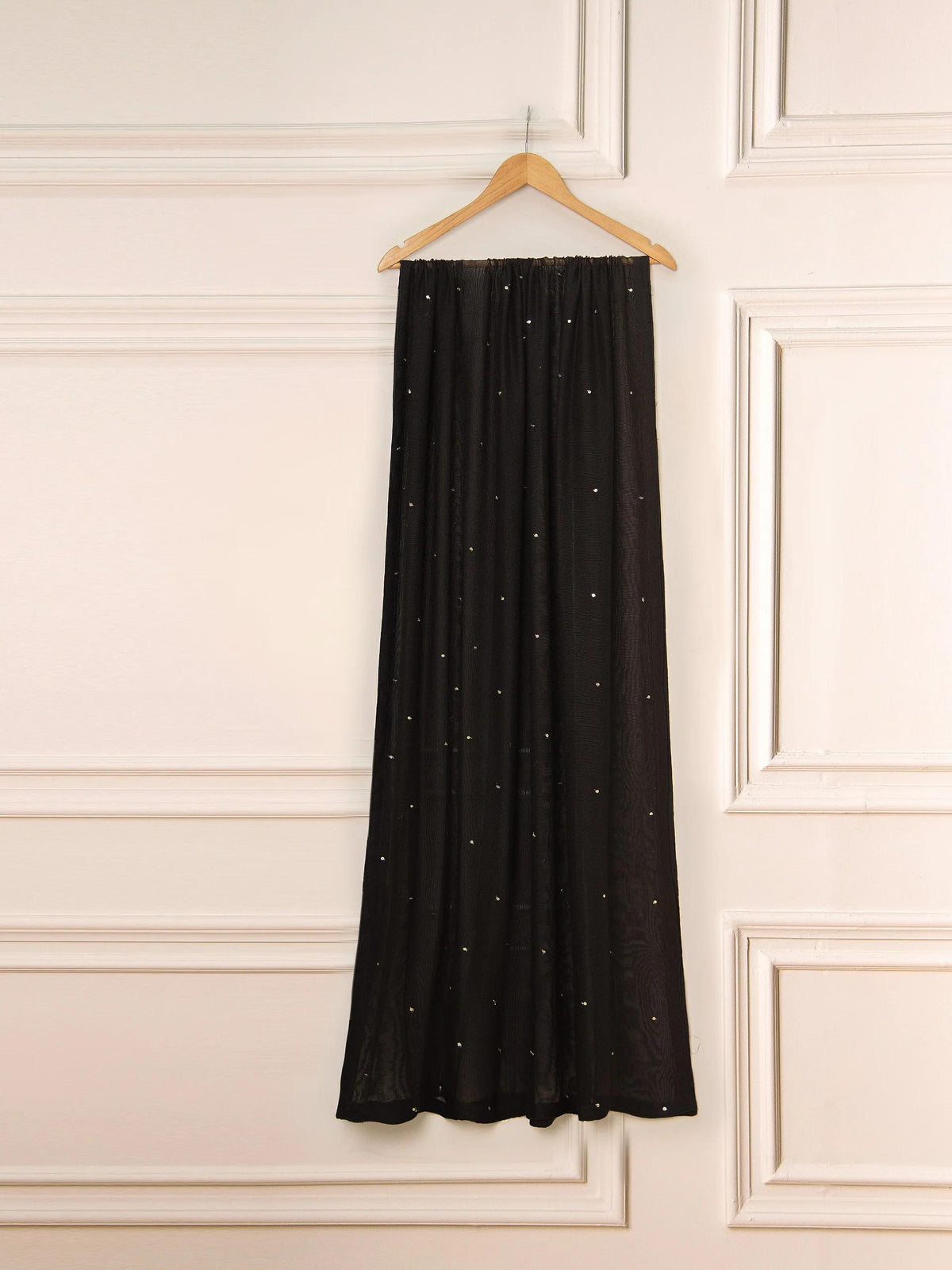 Aghanoor 3 Piece Pure Cotton Net Embroidered Suit Size - (Medium) Silk Pants Black