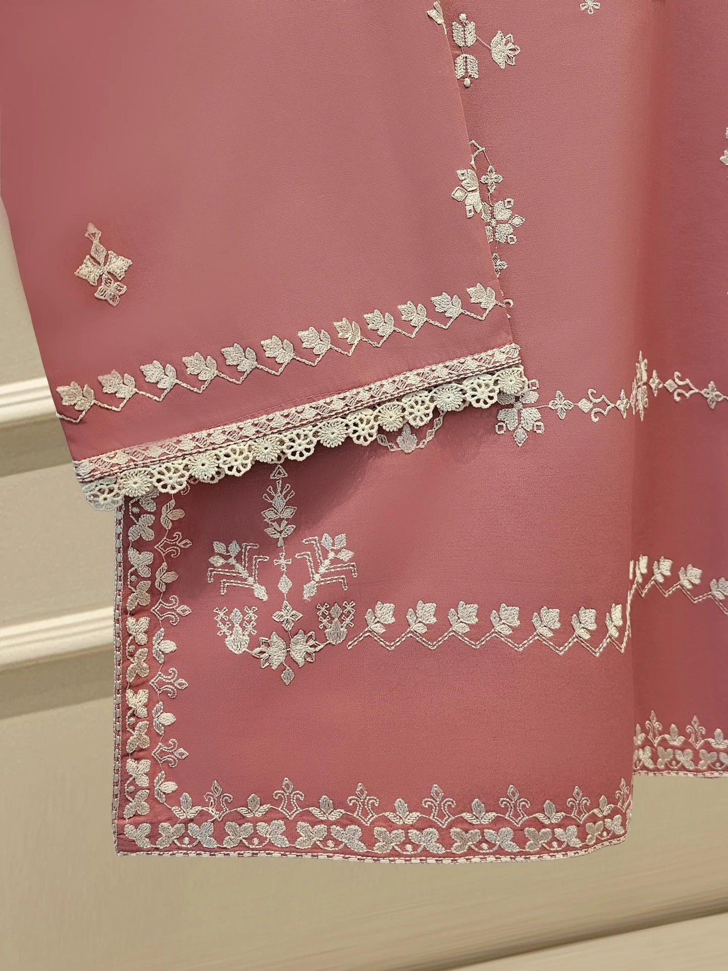 Agha Noor 2 piece - Pure Embroidered Lawn Suit - Dusty Pink