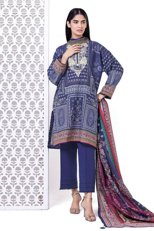 3 Piece Printed Light Khaddar (Khadi) Suit - Size 12, 14