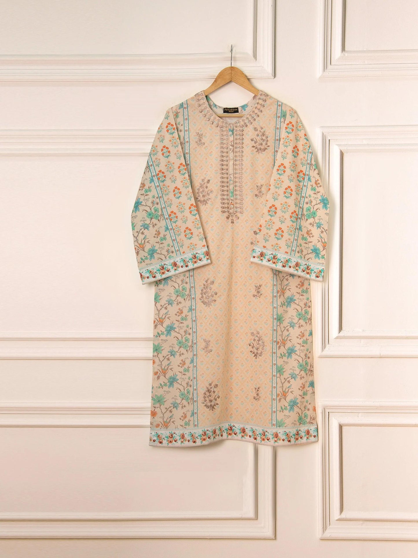 Agha Noor 2 Piece Printed Lawn Suit: India Pakistan Kameez Dupatta (M, L)