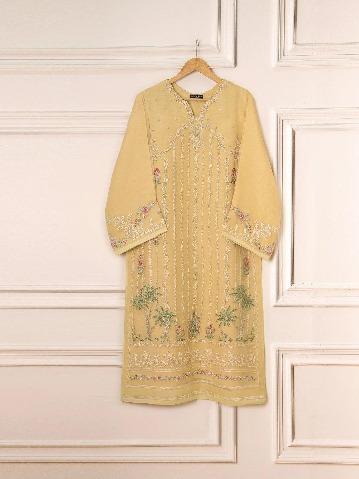 Agha Noor 3 Piece Pure Organza Embroidered Suit