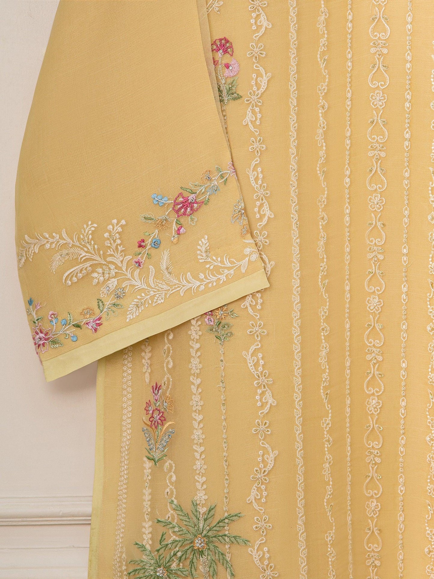 Agha Noor 3 Piece Pure Organza Embroidered Suit