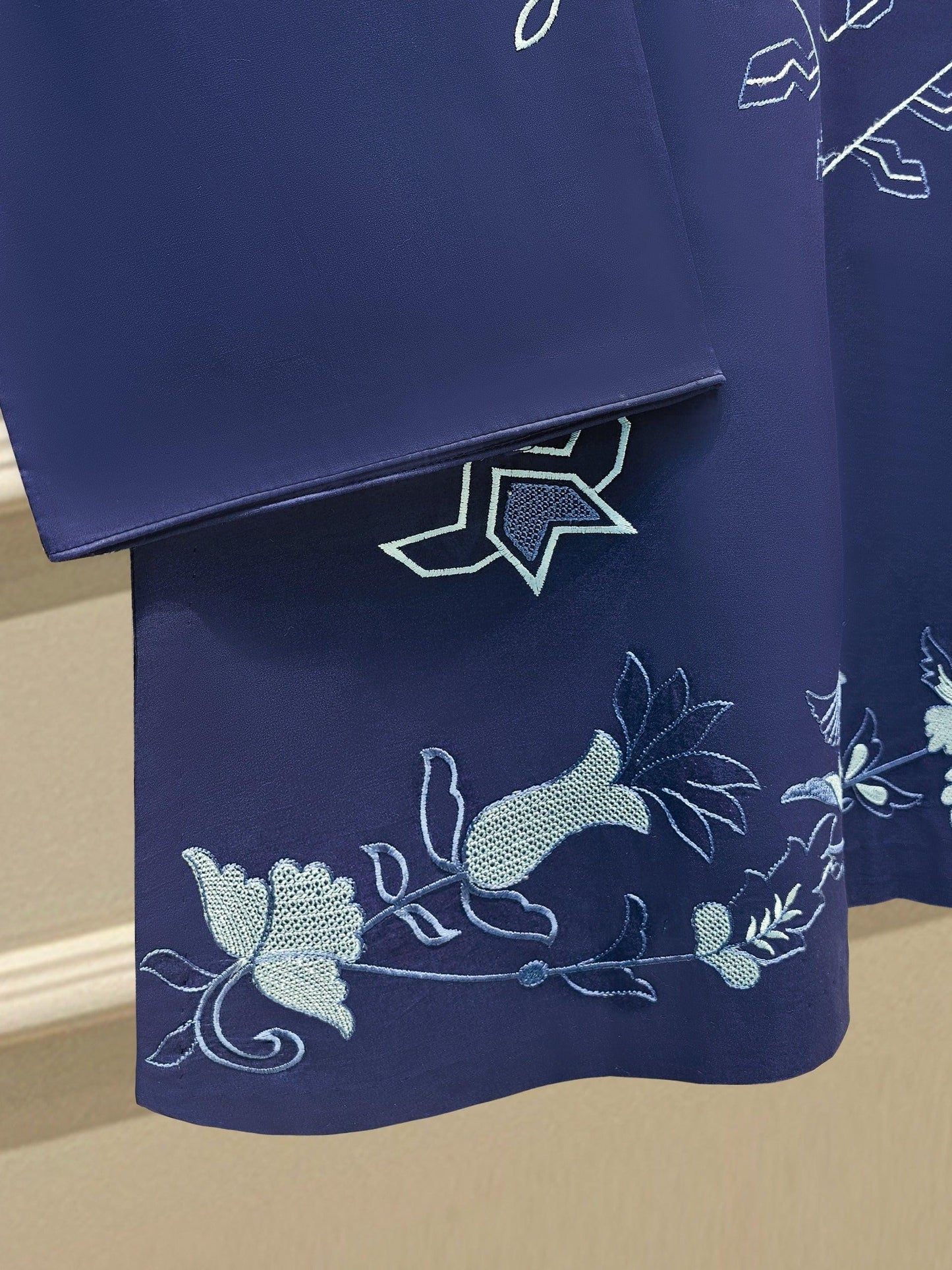 Embroidered Lawn Suit: Navy Blue Shalwar Kameez - Aghanoor 2 Piece