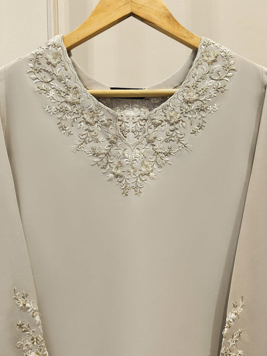 Agha Noor 2 piece - Pure Embroidered Lawn Suit - Beige
