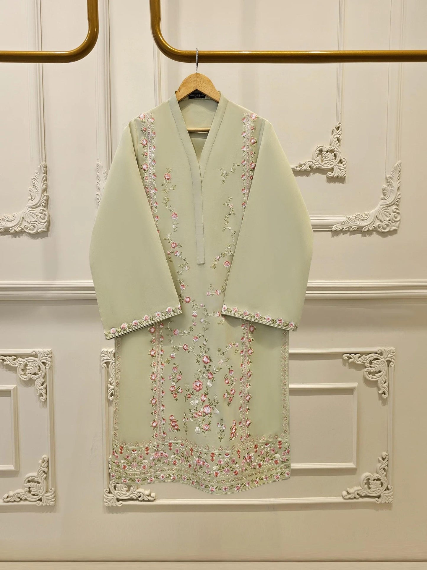 Aghanoor 2 piece - Pure Embroidered Lawn Suit - India Pakistan Bangladesh Shalwar Kameez