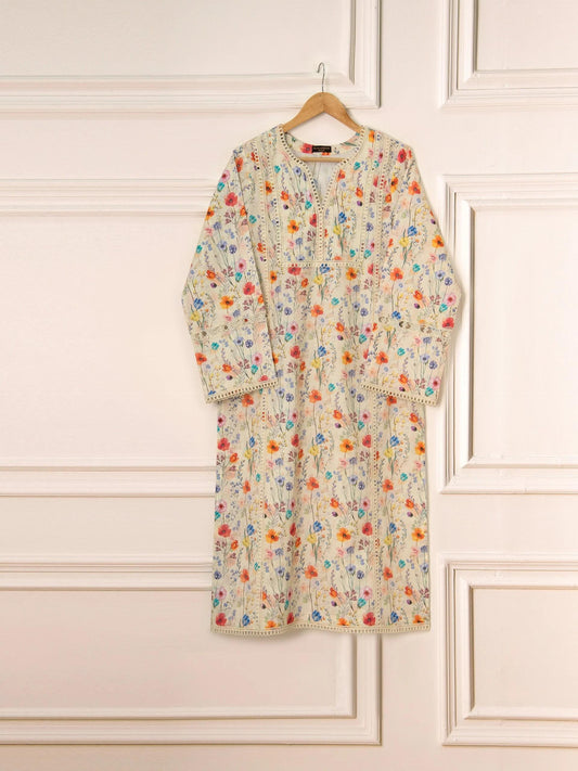Agha Noor Floral Print Summer Lawn Suit: Kameez Pants Set