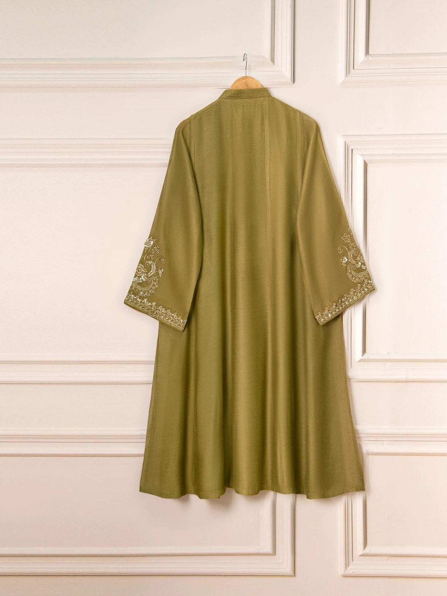 Agha noor 3 Piece Pure Cotton Net Embroidered Suit (Size Large, Medium) - Green