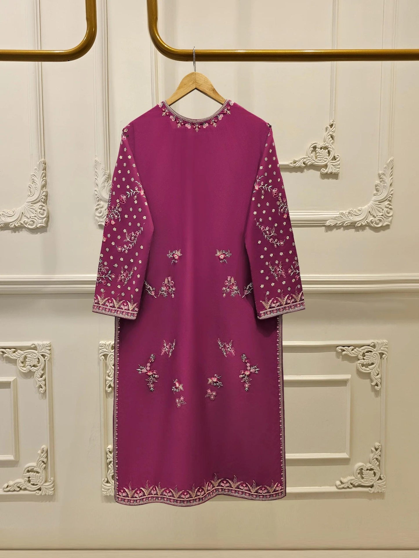 Aghanoor 2 piece - Heavily Embroidered Lawn Suit - India Pakistan Bangladesh Shalwar Kameez